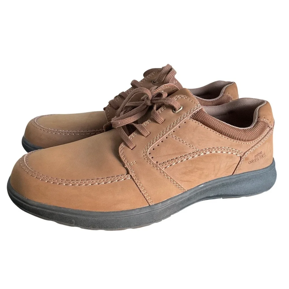 Earth Origins Niles Mens Brown Leather Oxford Casual Shoes Size 10 M